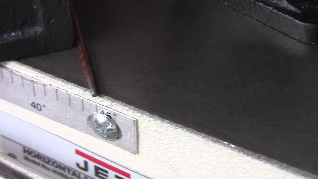 Easy way to properly set angle on horizontal bandsaws.
