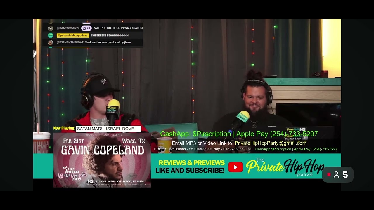 PRIVATE HIP HOP PODCAST LIVE MUSIC REVIEW ISRAEL DOVE SATAN MAD!!!