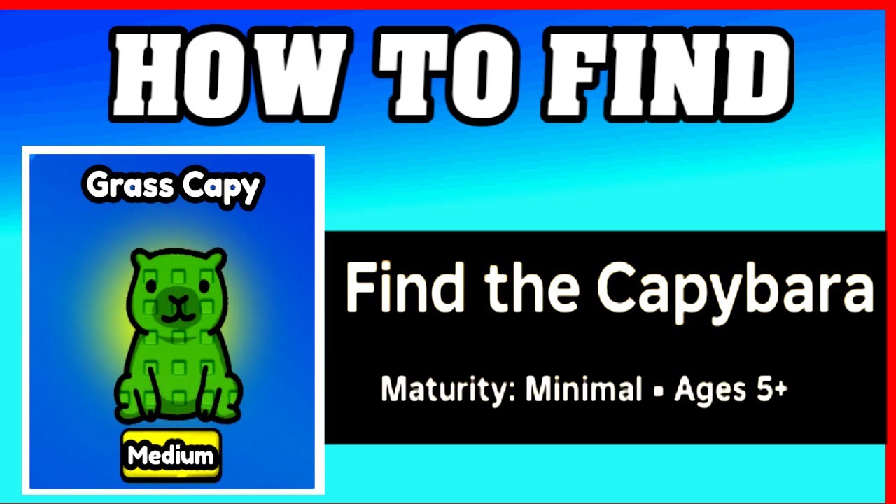 How To Find GRASS CAPY in FIND THE CAPYBARA [ROBLOX] [Update] [walkthrough]