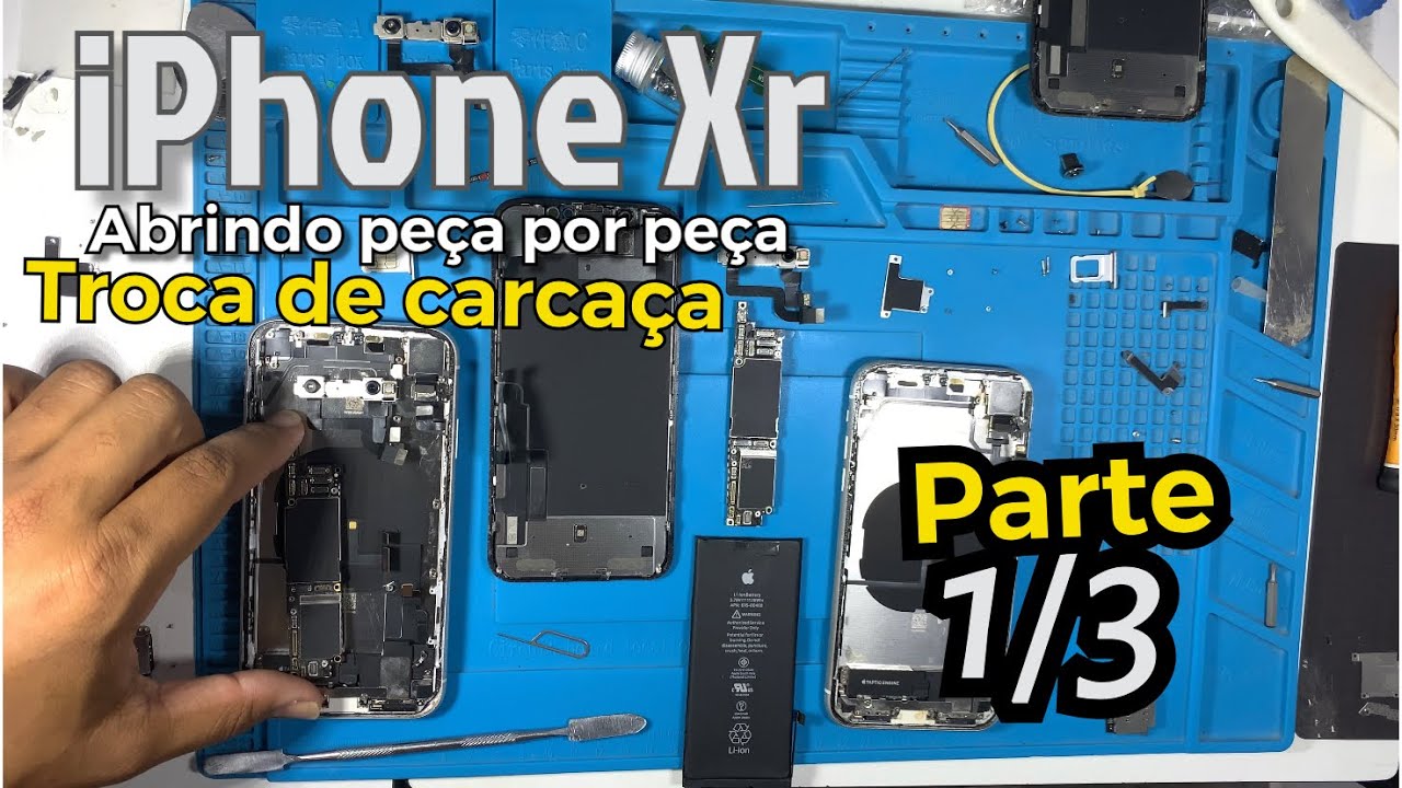 Abrindo iPhone XR troca de placa e sensor fece ID - PARTE 1/3