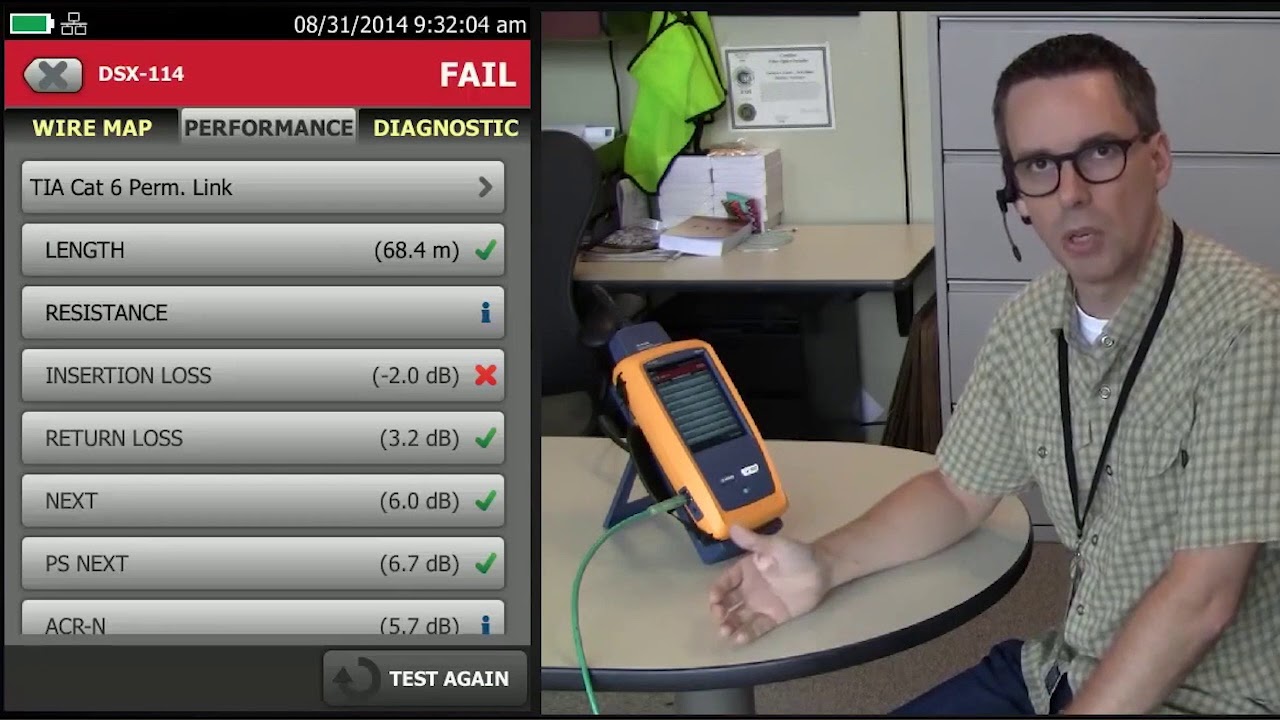 DSX 5000 CableAnalyzer Lubricant causes Insertion Loss to fail: By Fluke Networks