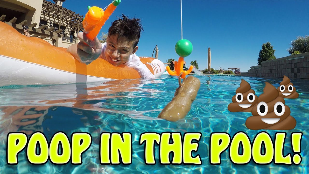 FISHIN' FOR FLOATERS!!! Pool Poop Challenge Game!