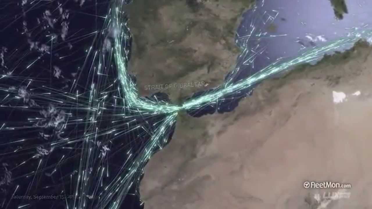 Global ship traffic seen from space