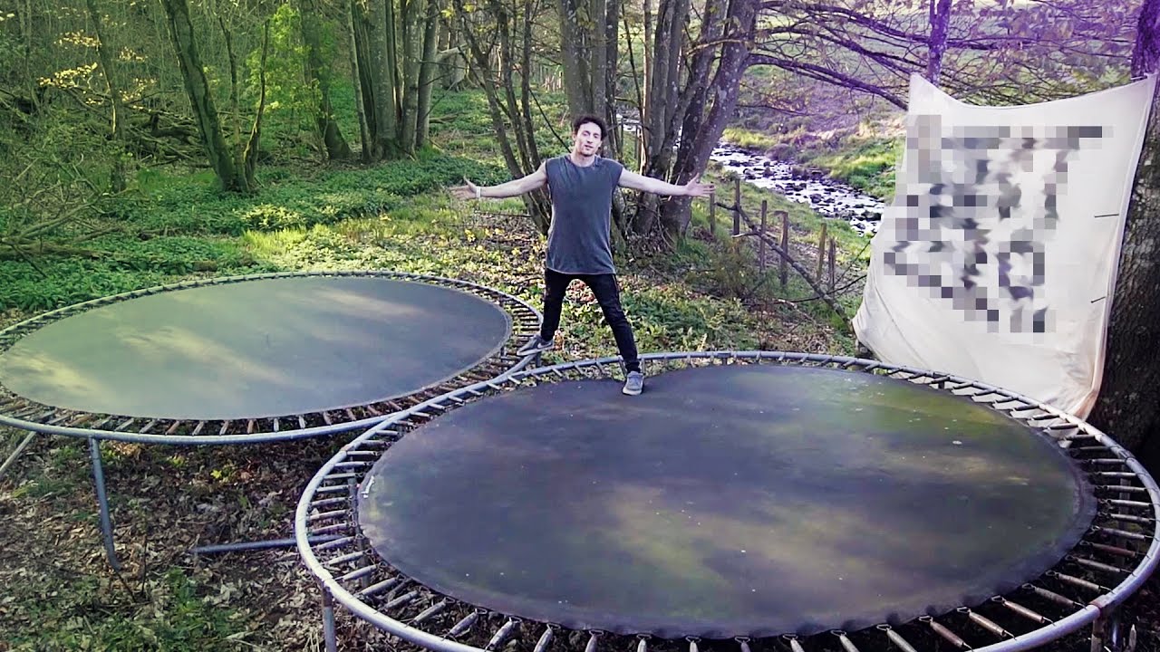BUILDING A TRAMPOLINE PARK IN THE FOREST!