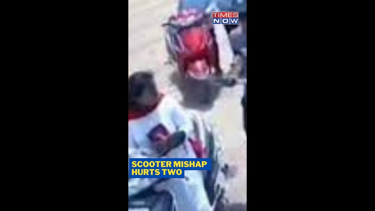 Woman Crashed Scooter At A Petrol Pump Hurting Two #shorts
