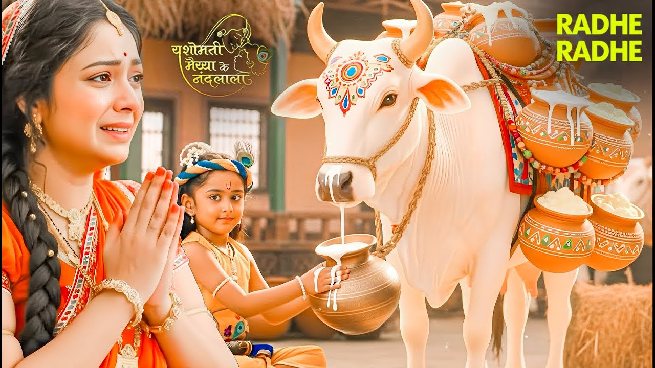 श्री कृष्णा लीला | इंद्र लोक से कमधेनु गाय लेकर आई कान्हा के लिए स्वर्गीय मक्खन | YMKN | Radhe Radhe