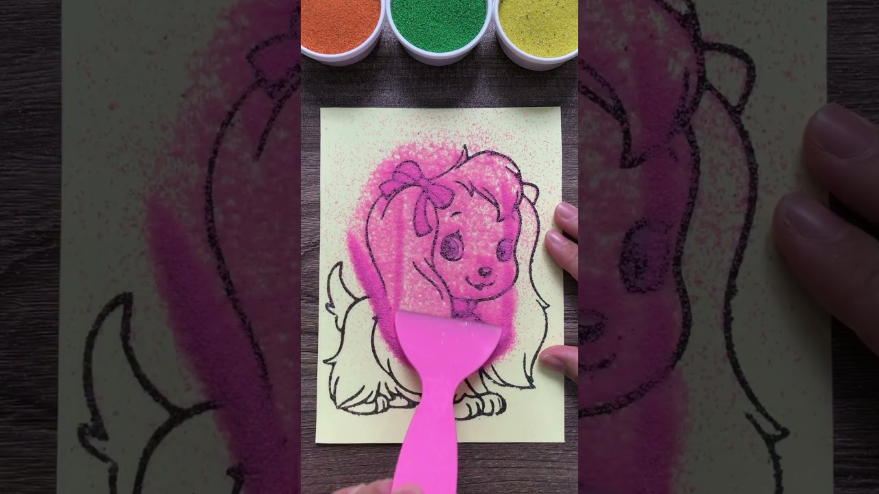 #coloringforkids #sandpainting #sandart #drawingforkids #paintingpuppy #relaxingpainting