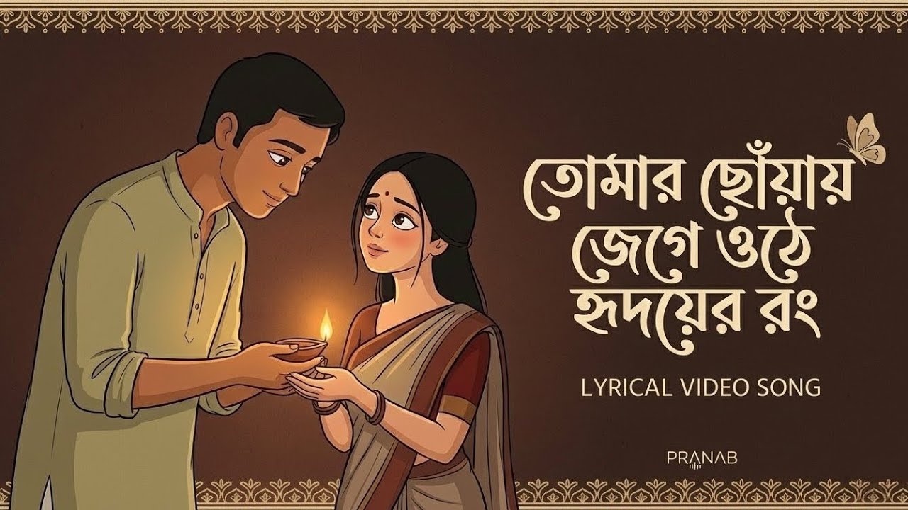 Tomar Chhoyay Jege Othe Hridoyer Rong 🪔 | Bengali Romantic Song | Lyrical Video