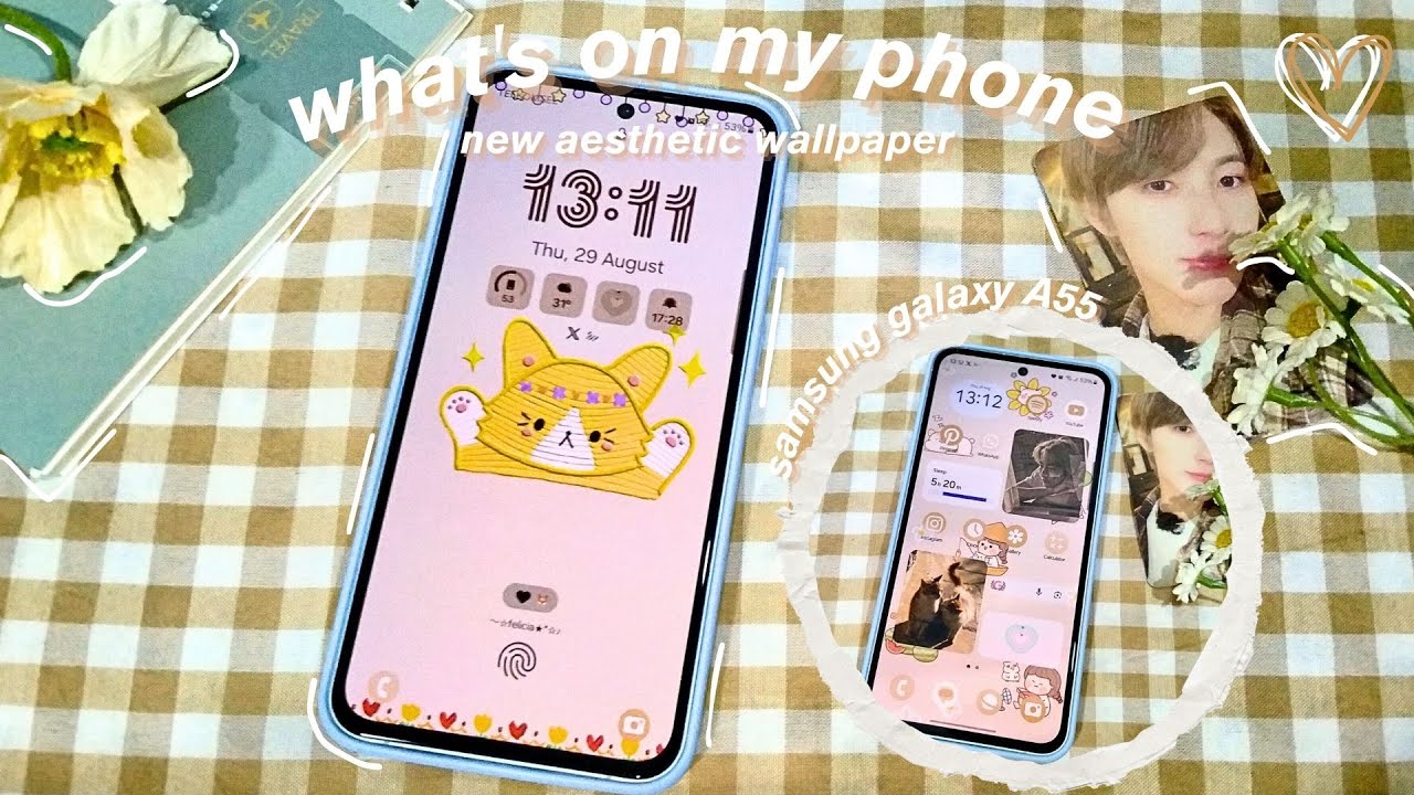 what's on my phone? (Samsung) 🍁 | new aesthetic wallpaper, widgets, apps, brown theme 🦊🍂