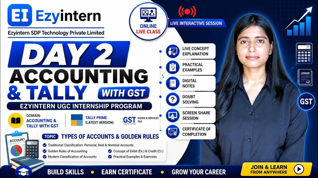 Day 2: Types of Accounts & Golden Rules | EzyIntern UGC Internship Program