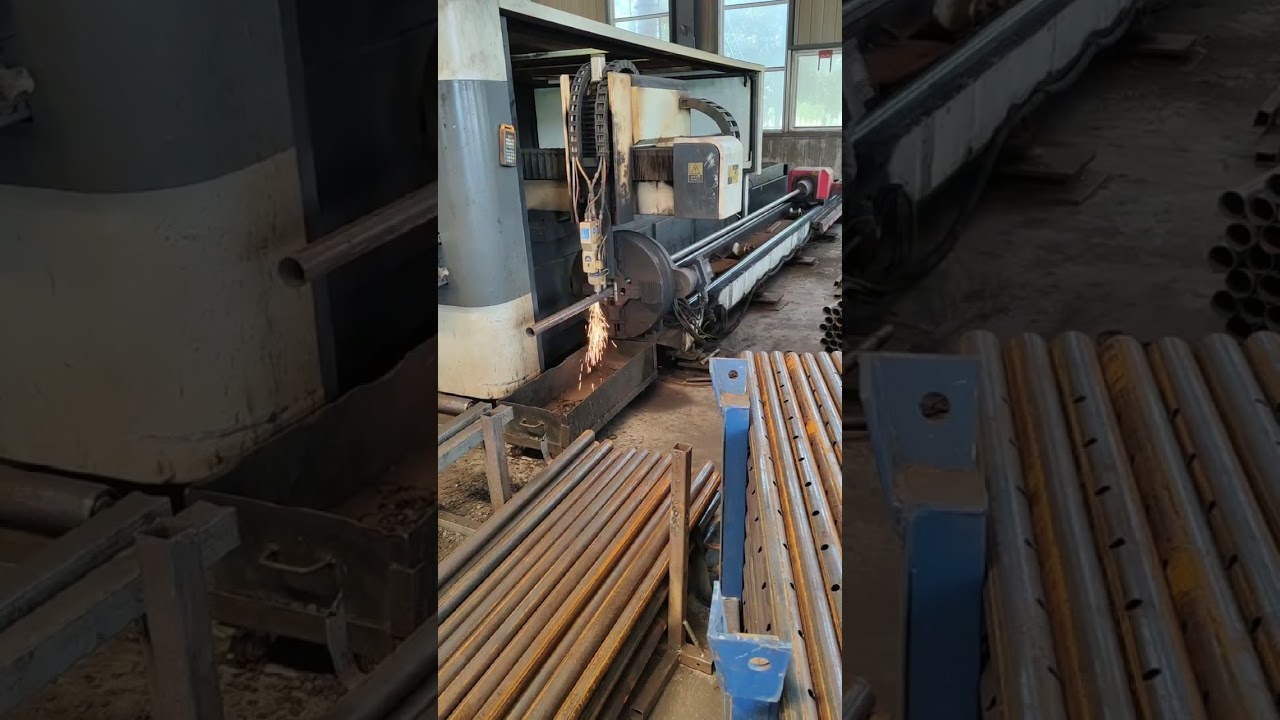 scaffolding Prop holes made by lasering #scaffolding  #autodrilling  #scaffoldingprop  #steelprop