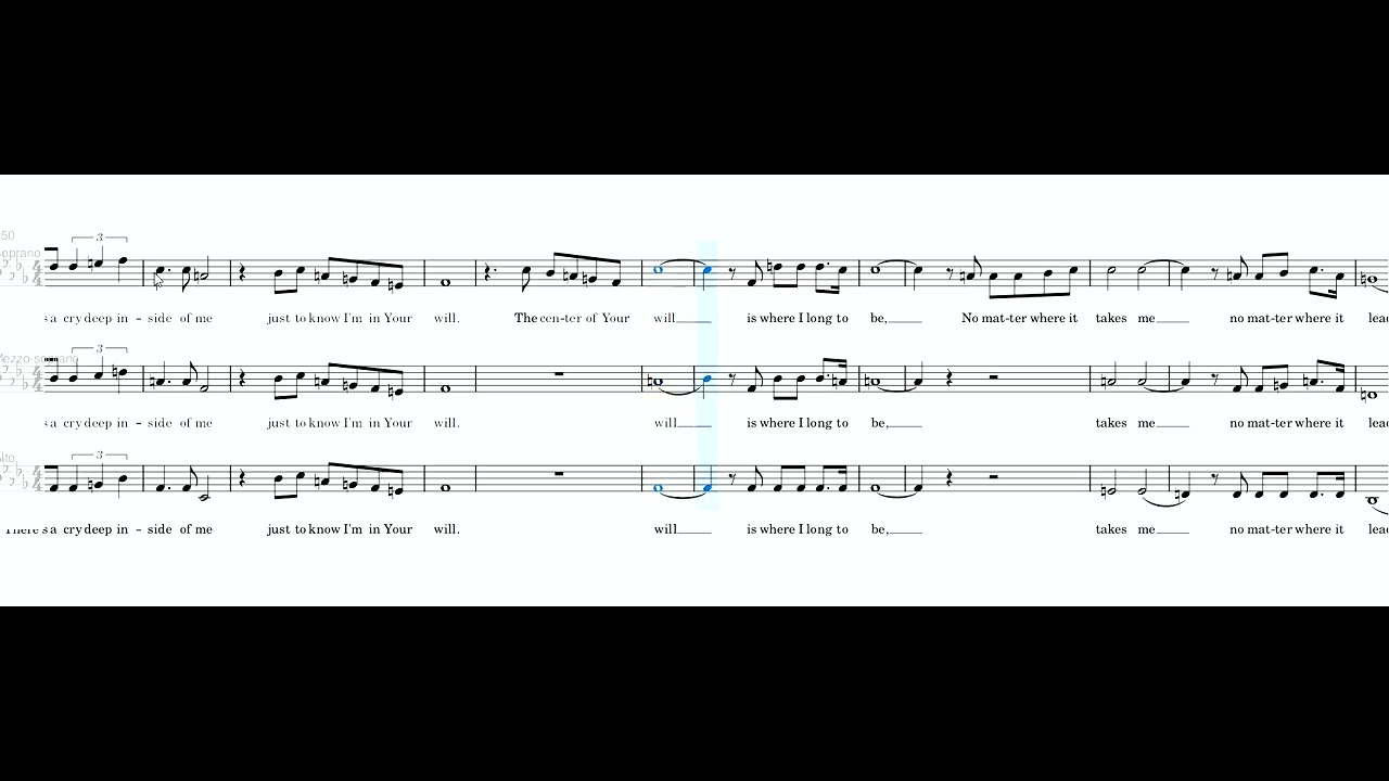 The Center of Your Will - Alto TRANSPOSED