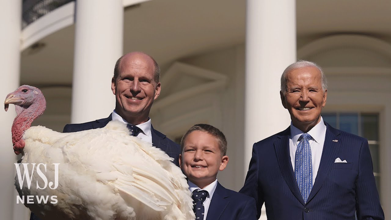President Biden Pardons Two Turkeys Named 'Peach' and 'Blossom' | WSJ News