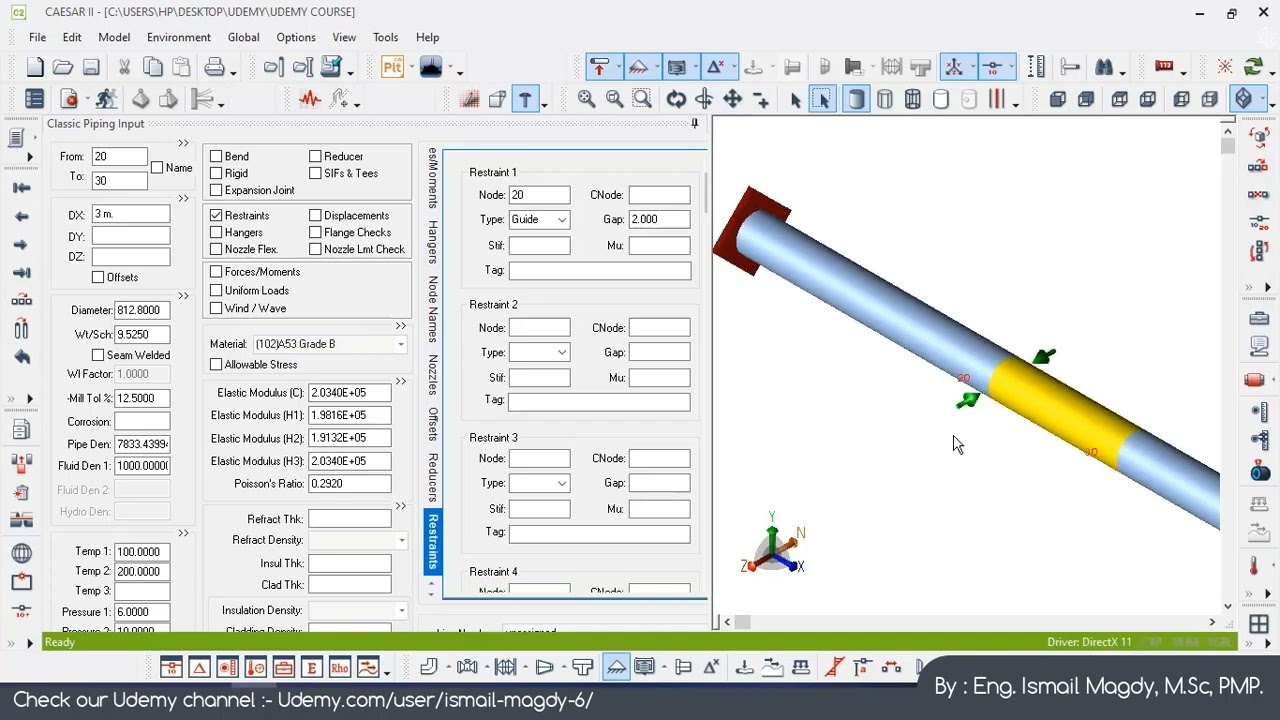 CAESAR II : Adding rigid supports