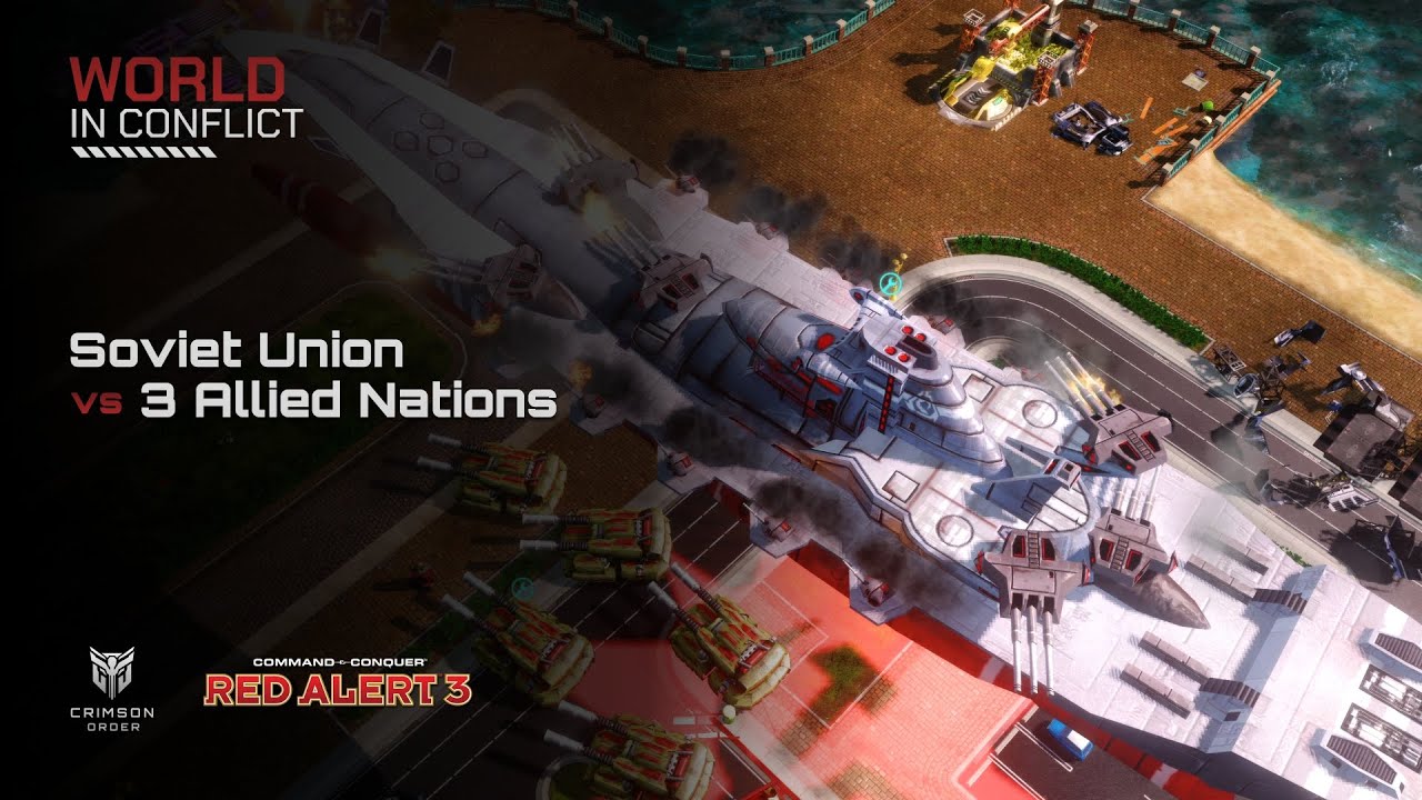 Red Alert 3 [World In Conflict Mod] - Soviet Union vs 3 Alied Nations Brutal AI