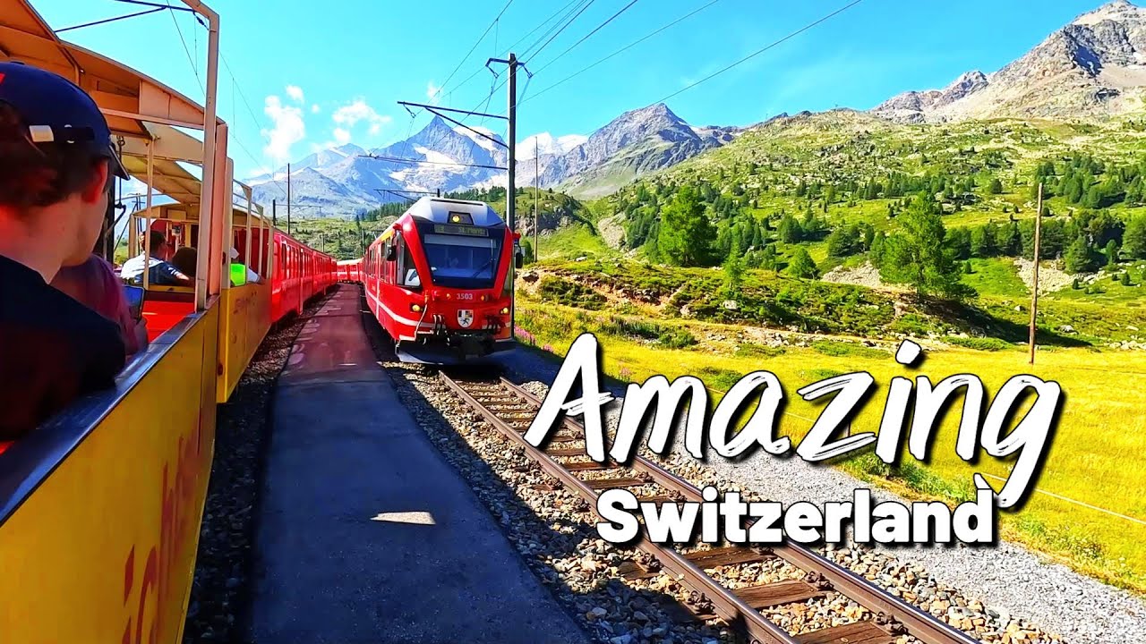 World's Best Open Scenic Carriage Train Ride | SWITZERLAND 4K