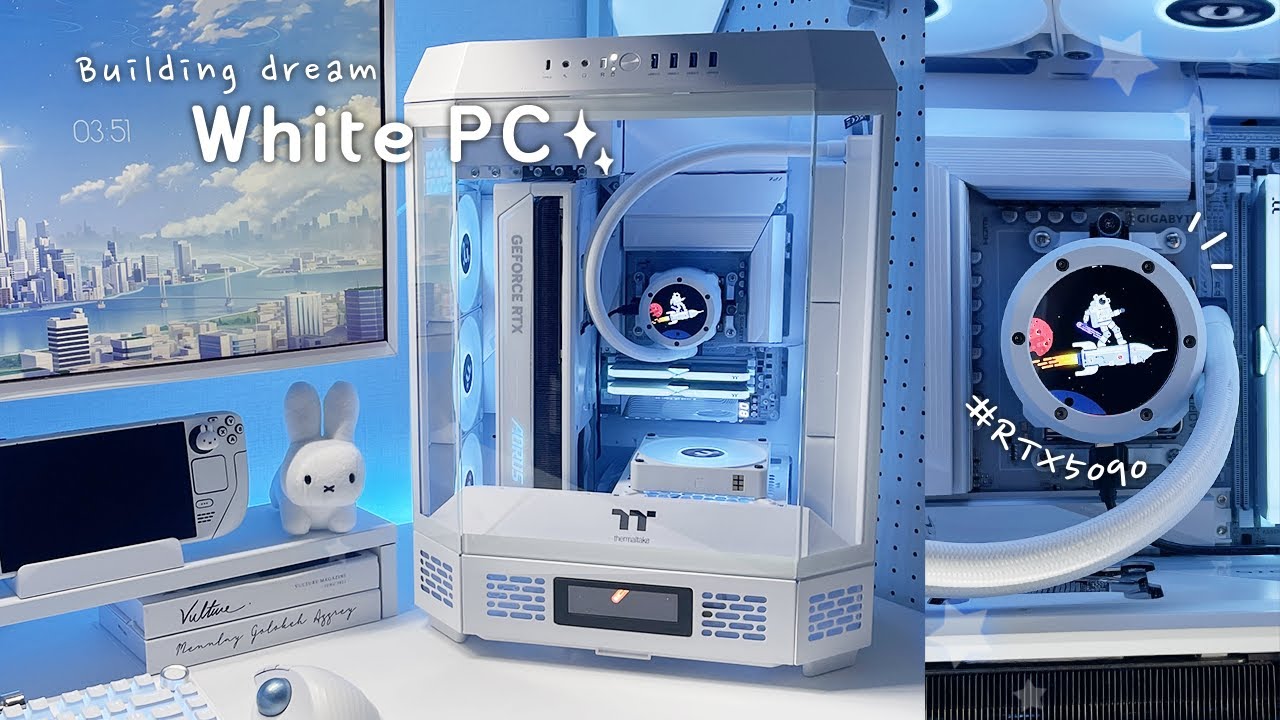 RTX5090🚀White Gaming PC Building🧊🛠️ | GIGABYTEX870 AORUS STEALTH ICE, AORUS GeForce RTX 5090 STEALTH