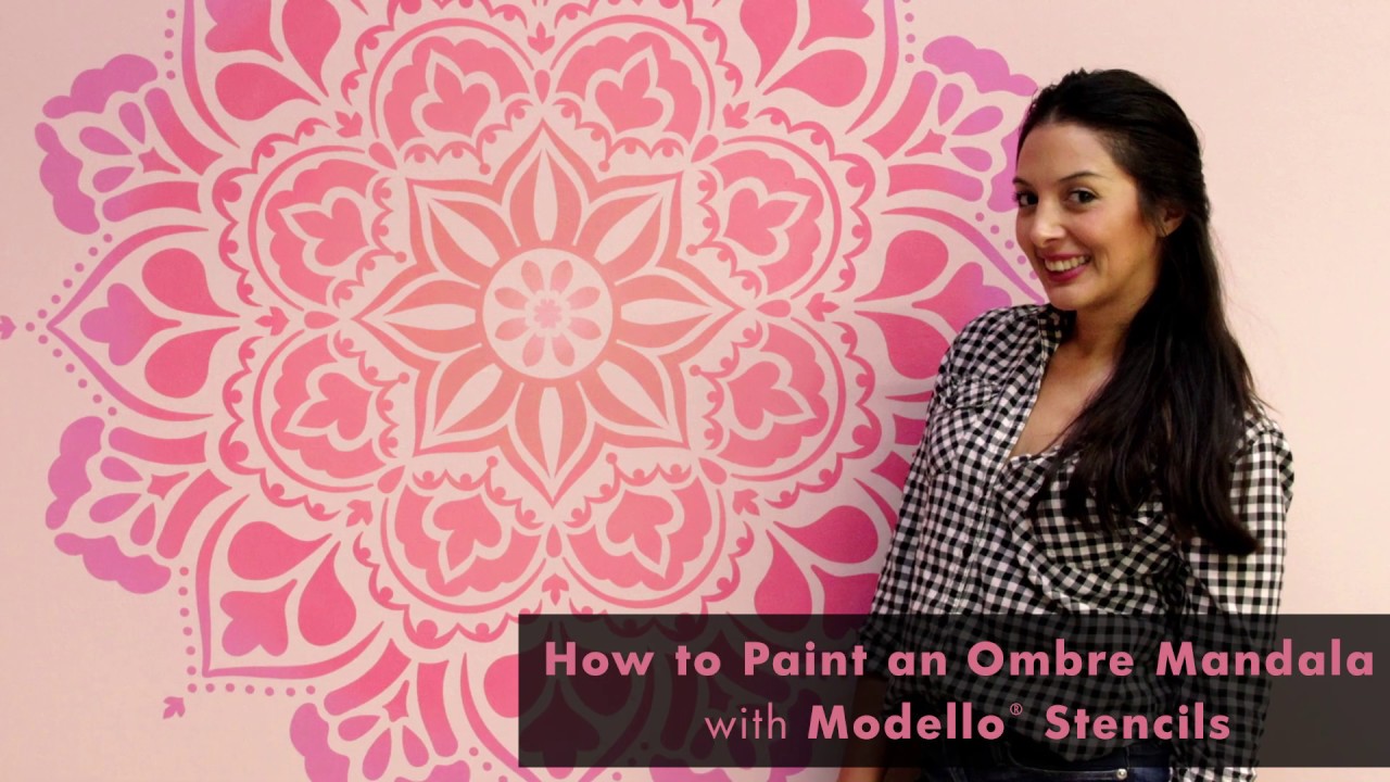 How to Paint a Mandala Mural with Wall Stencils from Modello Designs Custom Stencils