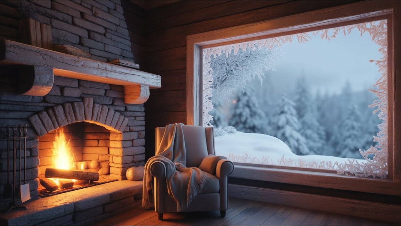 Warm Fireplace vs Blizzard ❄️🔥 Cozy Winter Ambience (2026)