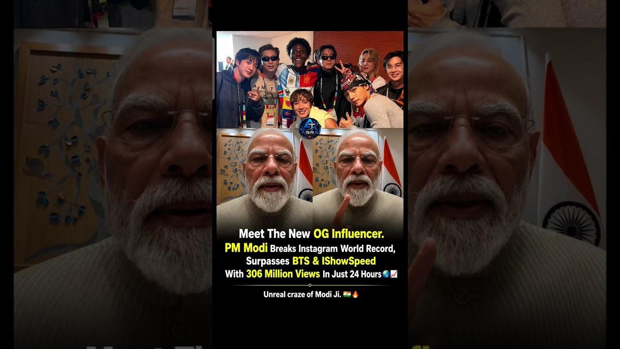 PM Modi has set a new Instagram world record His latest Reel reportedly garnered 306 million views.