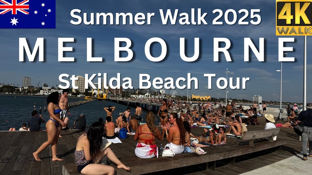 Melbourne Australia Walking Tour Walk Through St Kilda Beach Melbourne 4K