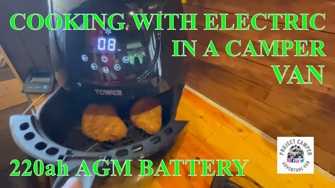 Cooking with batteries 220ah AGM battery powered Sprinter camper #vanlife #induction #camper