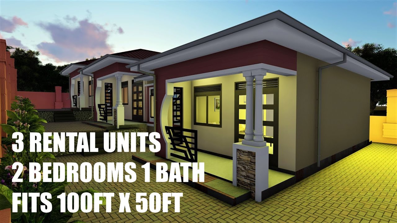 2 Bedrooms Rentals 3 Units Fits in 50ft X 100ft Plot