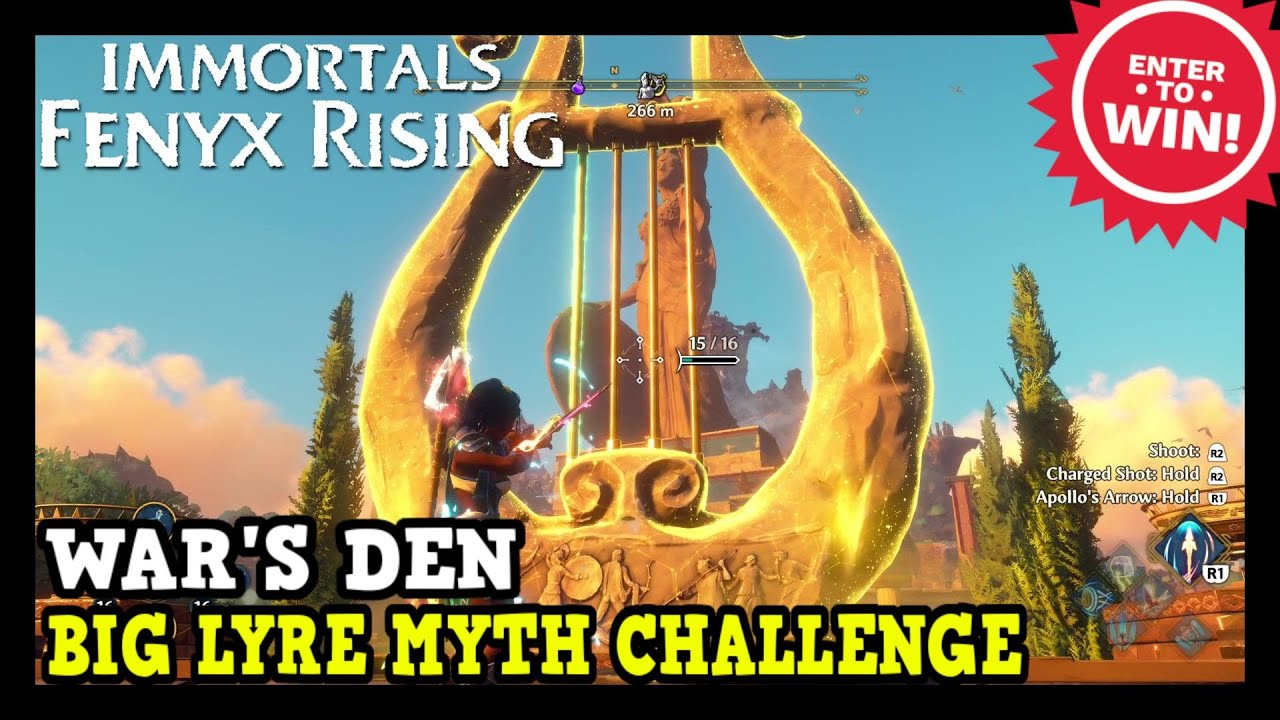 Immortals Fenyx Rising Big Lyre Myth Challenge in War's Den
