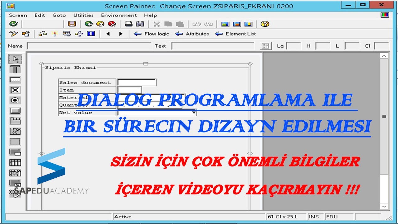 #SAP #Dialog #Programlama ile Süreç Tasarımı ve Uygulama - 1. Bölüm 💻🔧