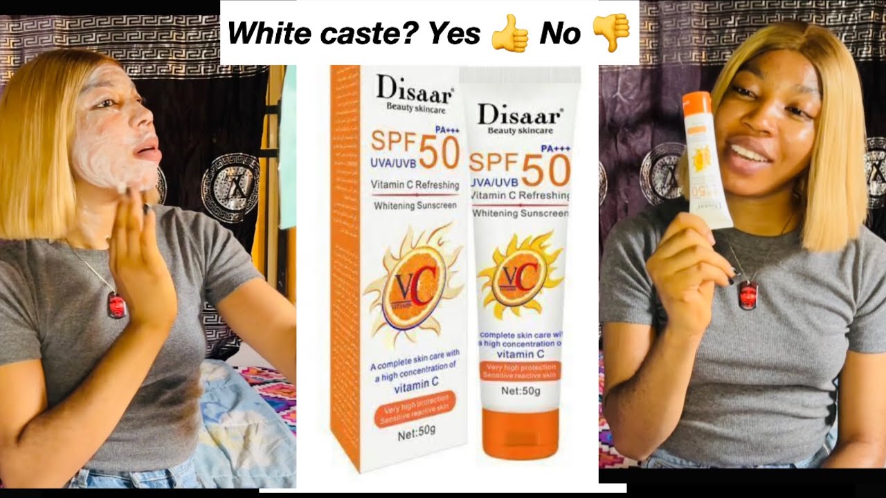 DISAAR VITAMIN C SPF 50 SUNSCREEN leaves white caste. #skincareroutine #viral #skincaretips
