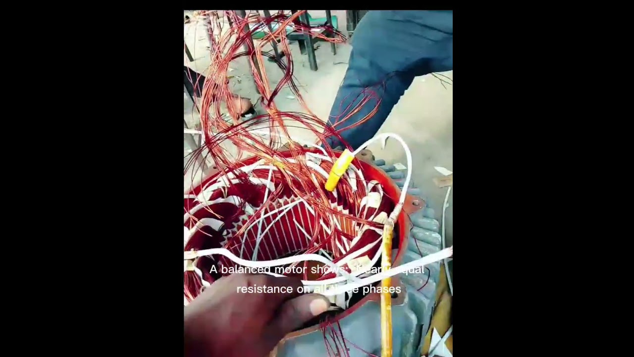 Electric motor rewinding - phase connection.