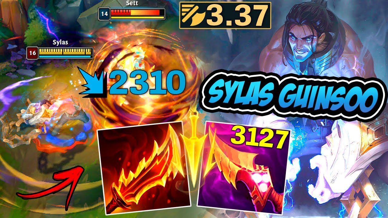 SYLAS AD E AP DE GUINSOO COM MUITA VELOCIDADE DE ATAQUE (3.37) - LEAGUE OF LEGENDS
