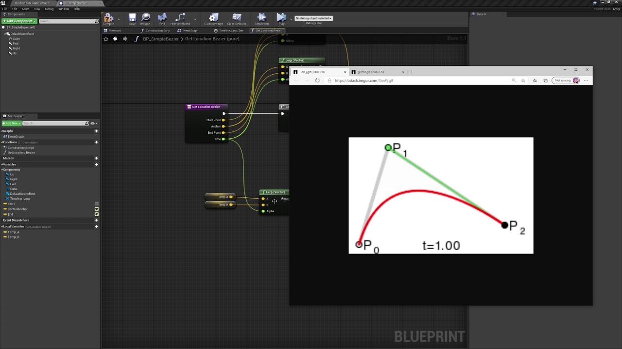 Unreal Engine 4 Bezier Curves w/Blueprint Pt.1 Tutorial