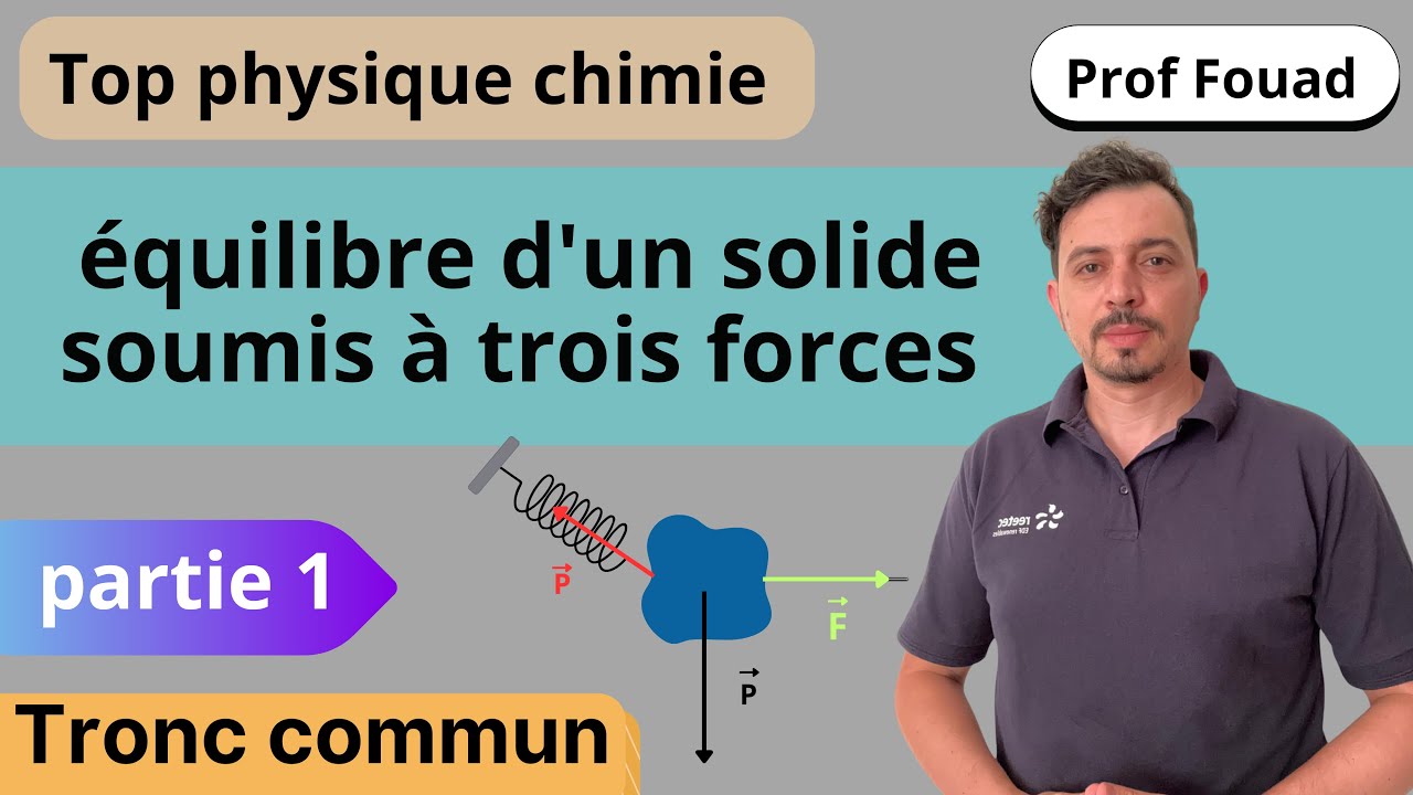 &eacute;quilibre d'un solide soumis &agrave; trois forces : tronc commun partie 1