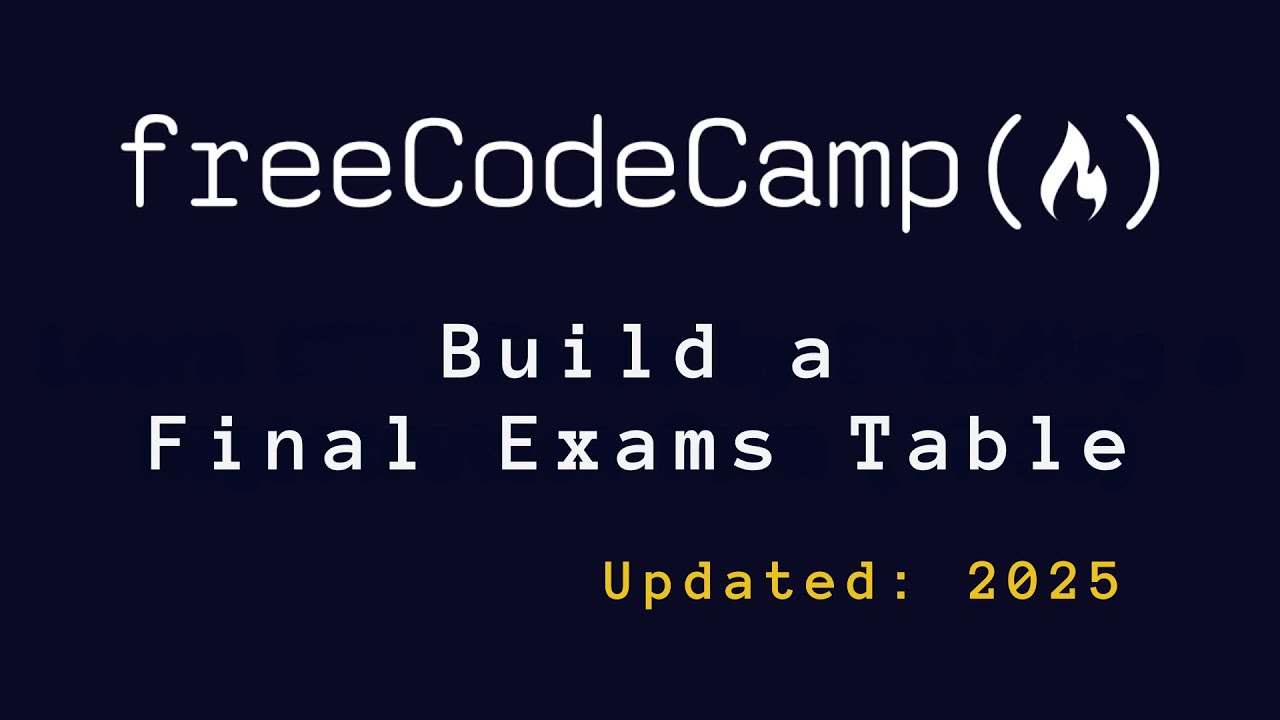freeCodeCamp - Build a Final Exams Table