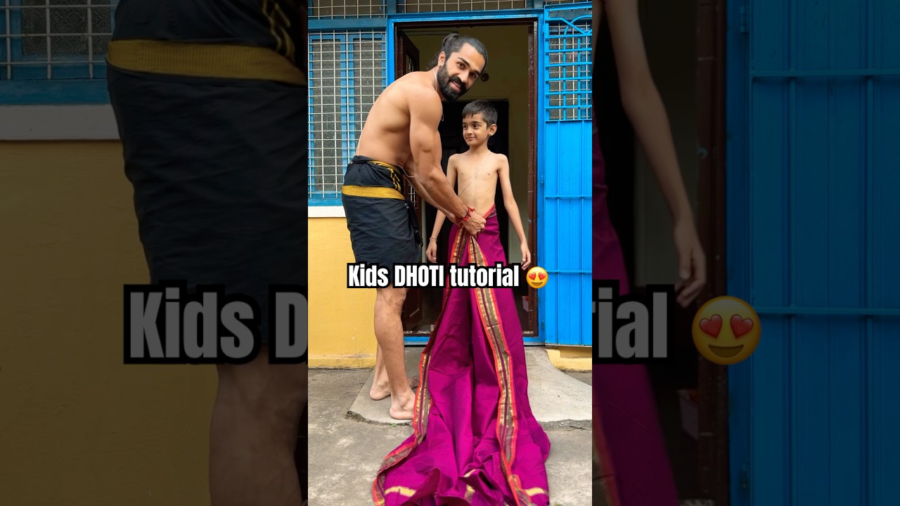 Kids dhoti tutorial 😍 #yt #youtube #dhoti #tutorial #YouTube shorts be