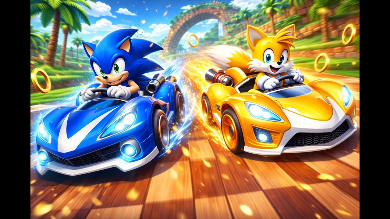juego sonic racing (pierdo en segundo lugar)