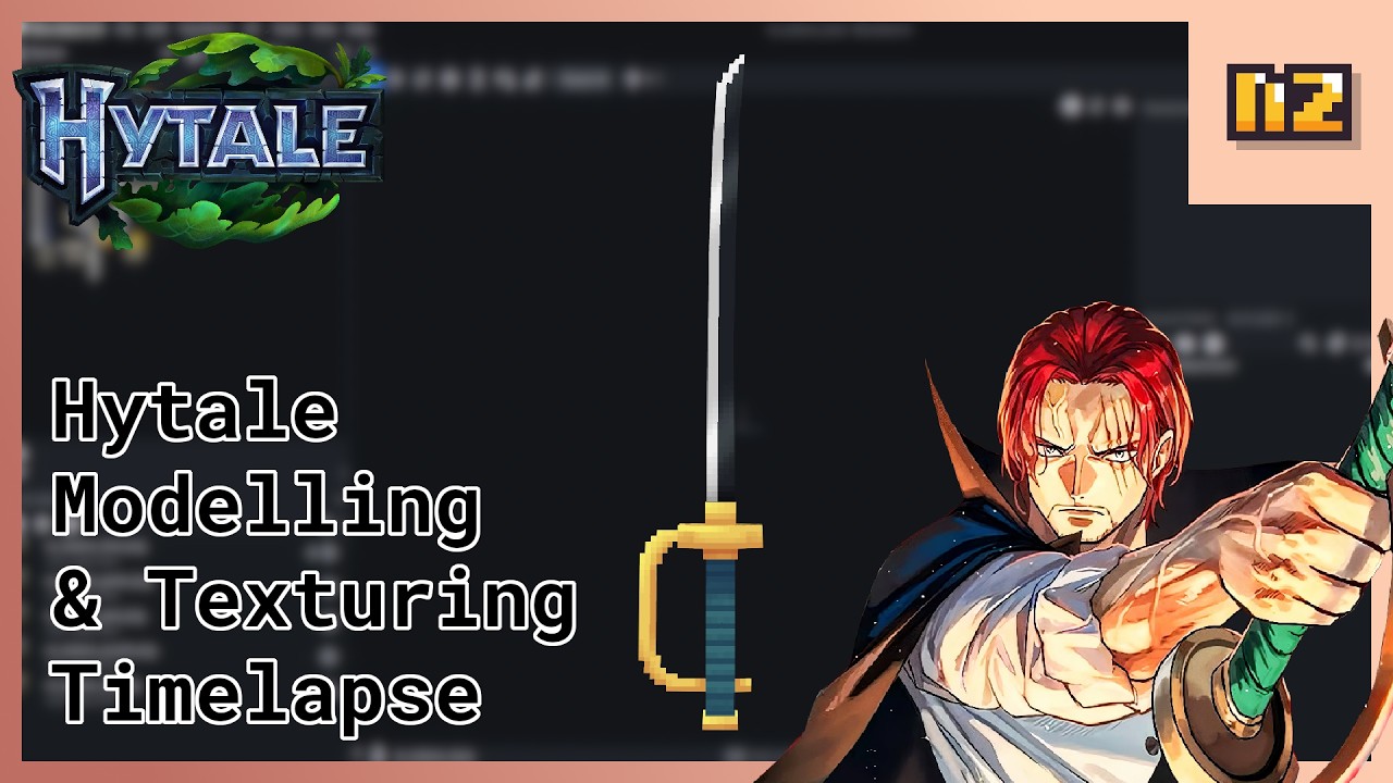 Hytale Modelling & Texturing Timelapse | Shanks' Gryphon from One Piece
