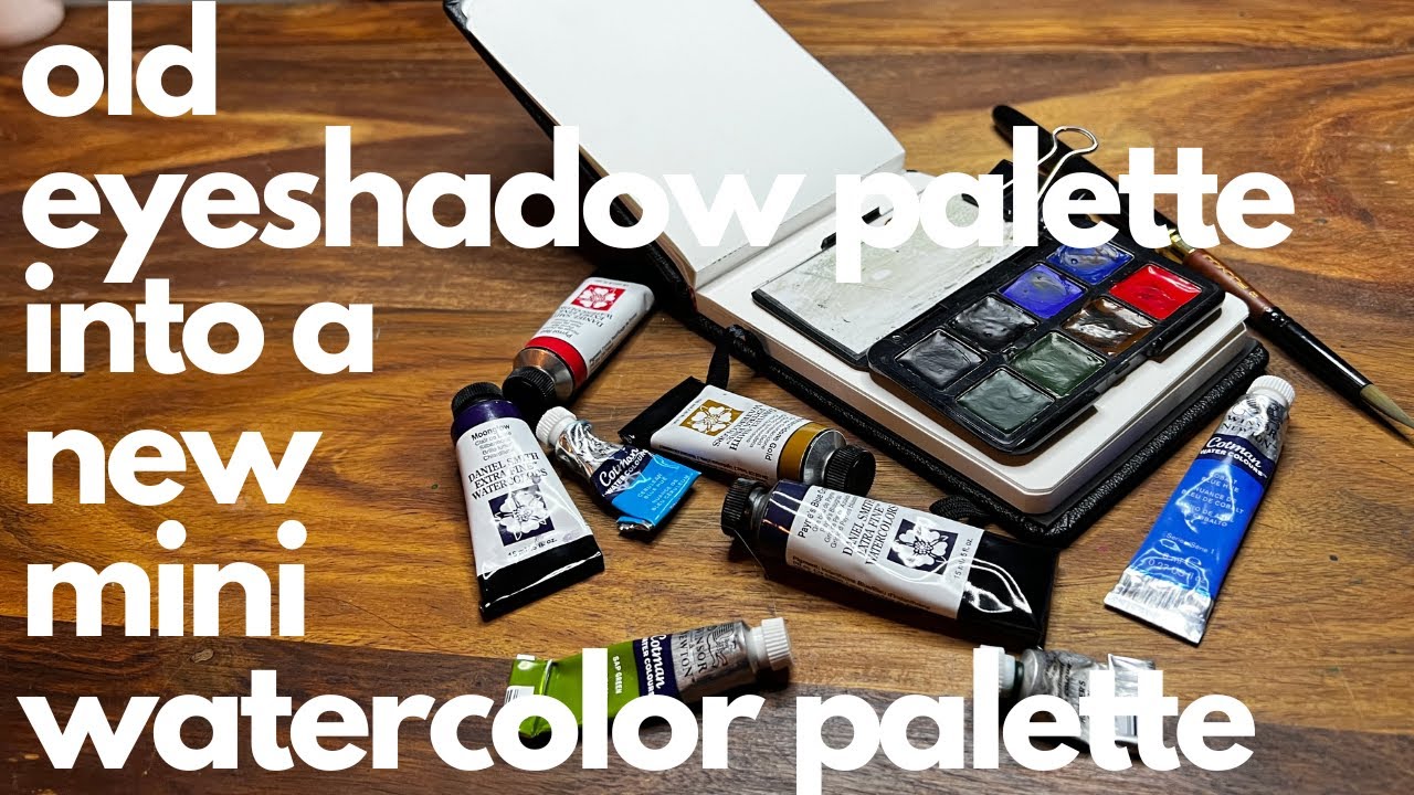 Turning an OLD EYESHADOW palette into a NEW MINI WATERCOLOR palette!!