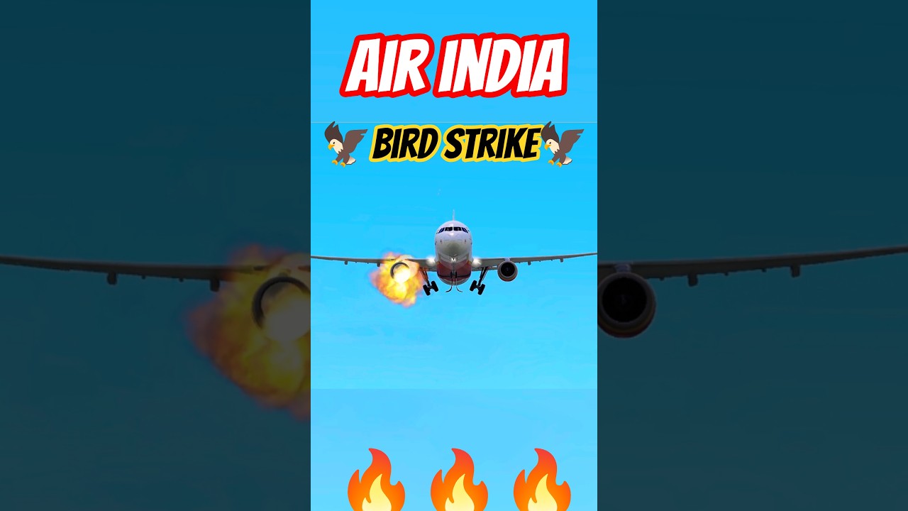 🚨 Air India Bird Strike Causes Engine Fire #shorts
