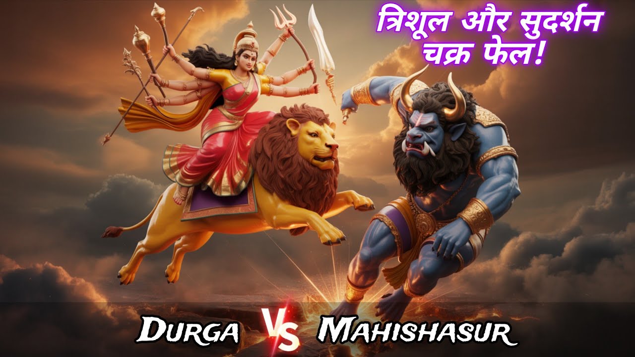 त्रिशूल और सुदर्शन चक्र फेल! 🔥 दुर्गा माँ की असली शक्ति | Navratri 2025 | महिषासुर वध