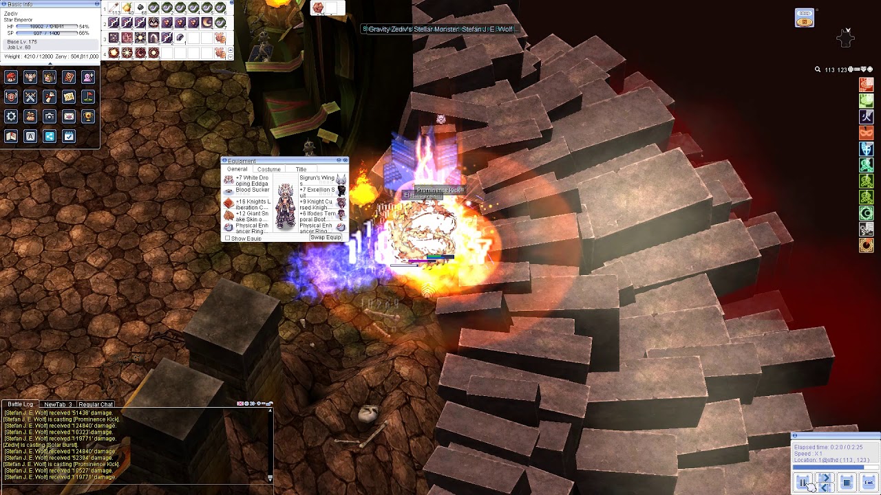 NovaRO - Solo Stefan ( Sky Fortress ) Star Emperor #2 ~ 23 seconds ( Gear view )