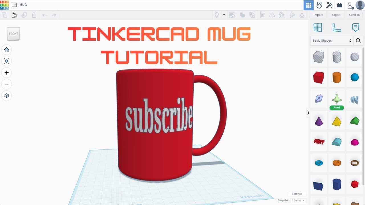 Tinkercad 102 : How to make Mug Tutorial