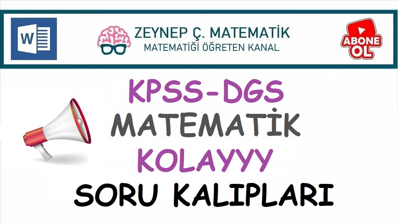 KPSS-DGS ÇIKABİLECEK KOLAY SORU KALIPLARI