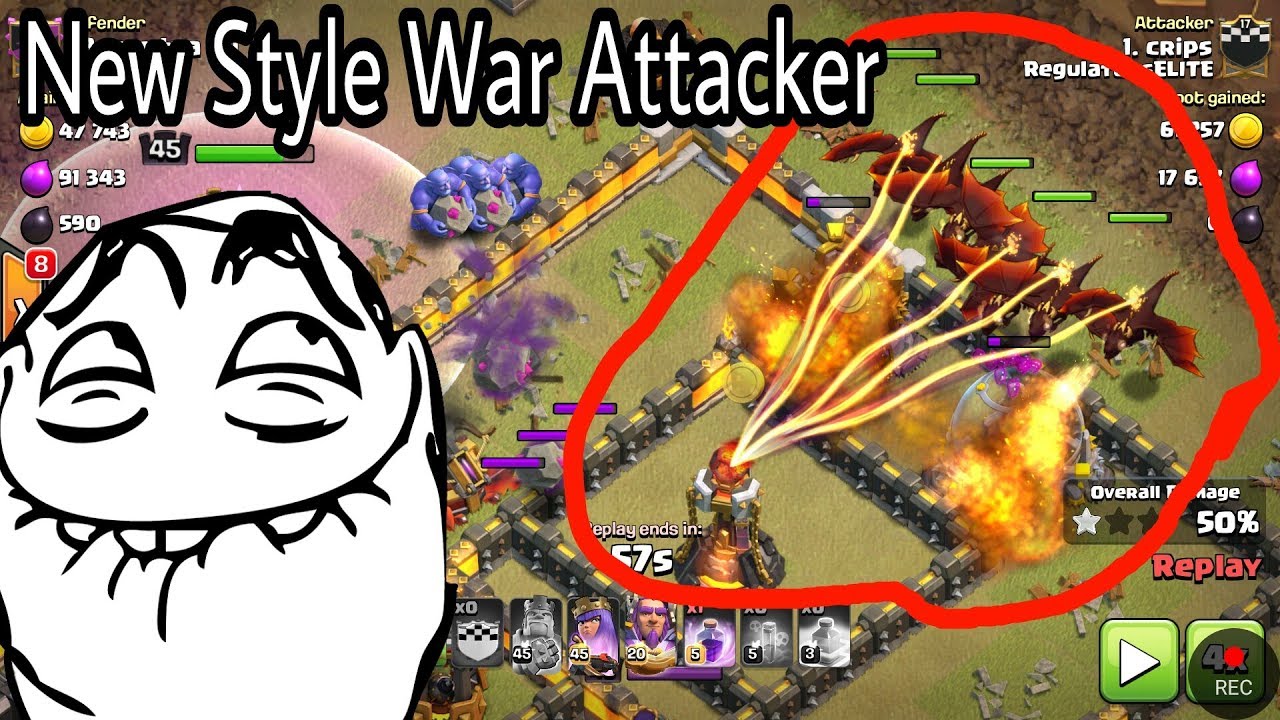 New style 😁4Healer 7 dragons 2 baby Impossible Skill Destroy th11 war base