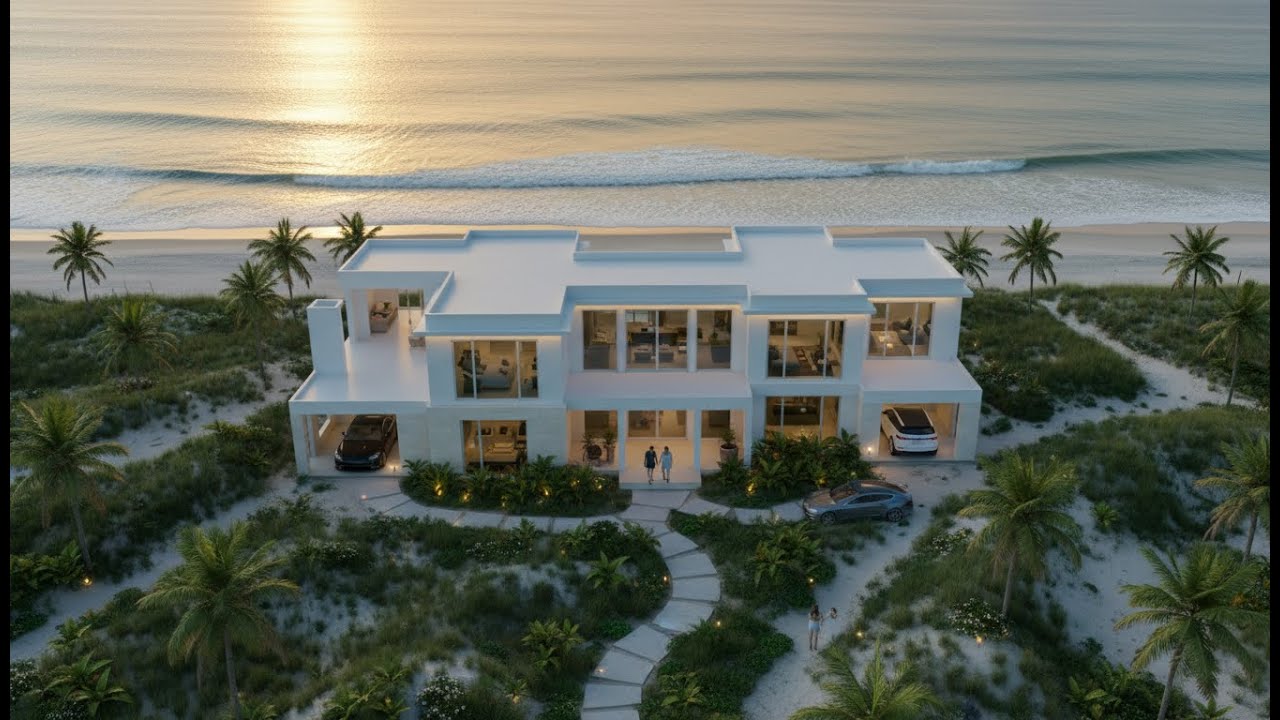 Modern Luxury Villa Takes Shape on the Beach | Full Construction Time-Lapse