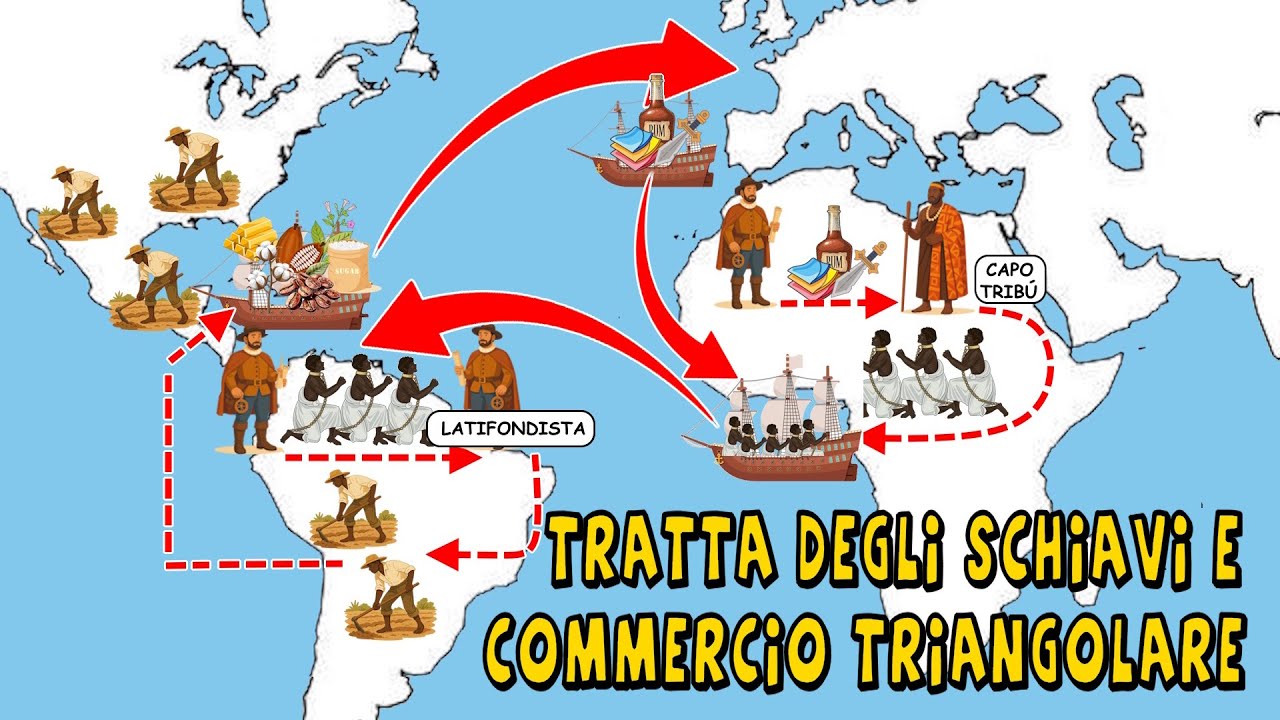 ⛵👨🏿🧔🏿‍♂️ La TRATTA degli SCHIAVI e il COMMERCIO TRIANGOLARE 📐🗺️ - Storia Moderna 📚