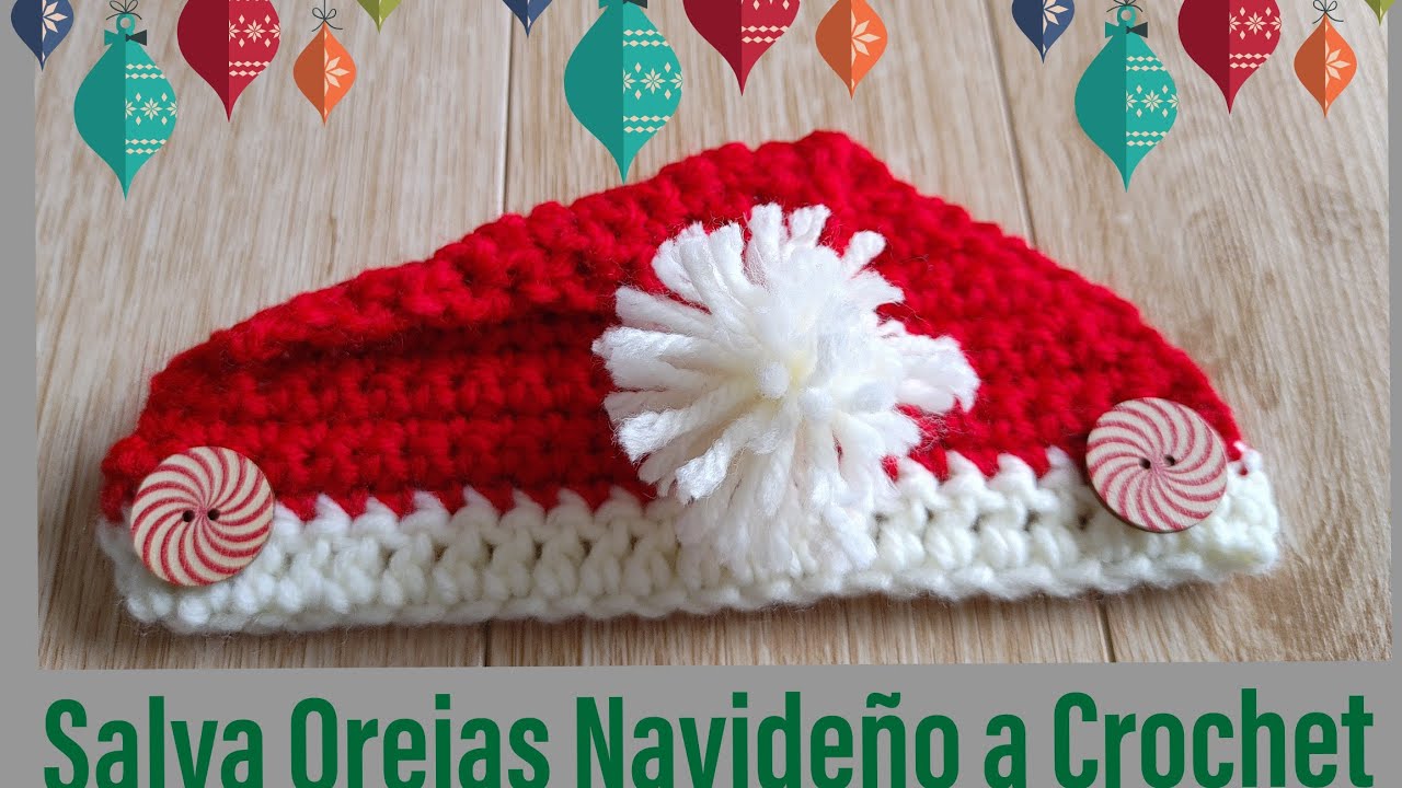 🎅 Salva Orejas Navideño a Crochet🎅 Principiante