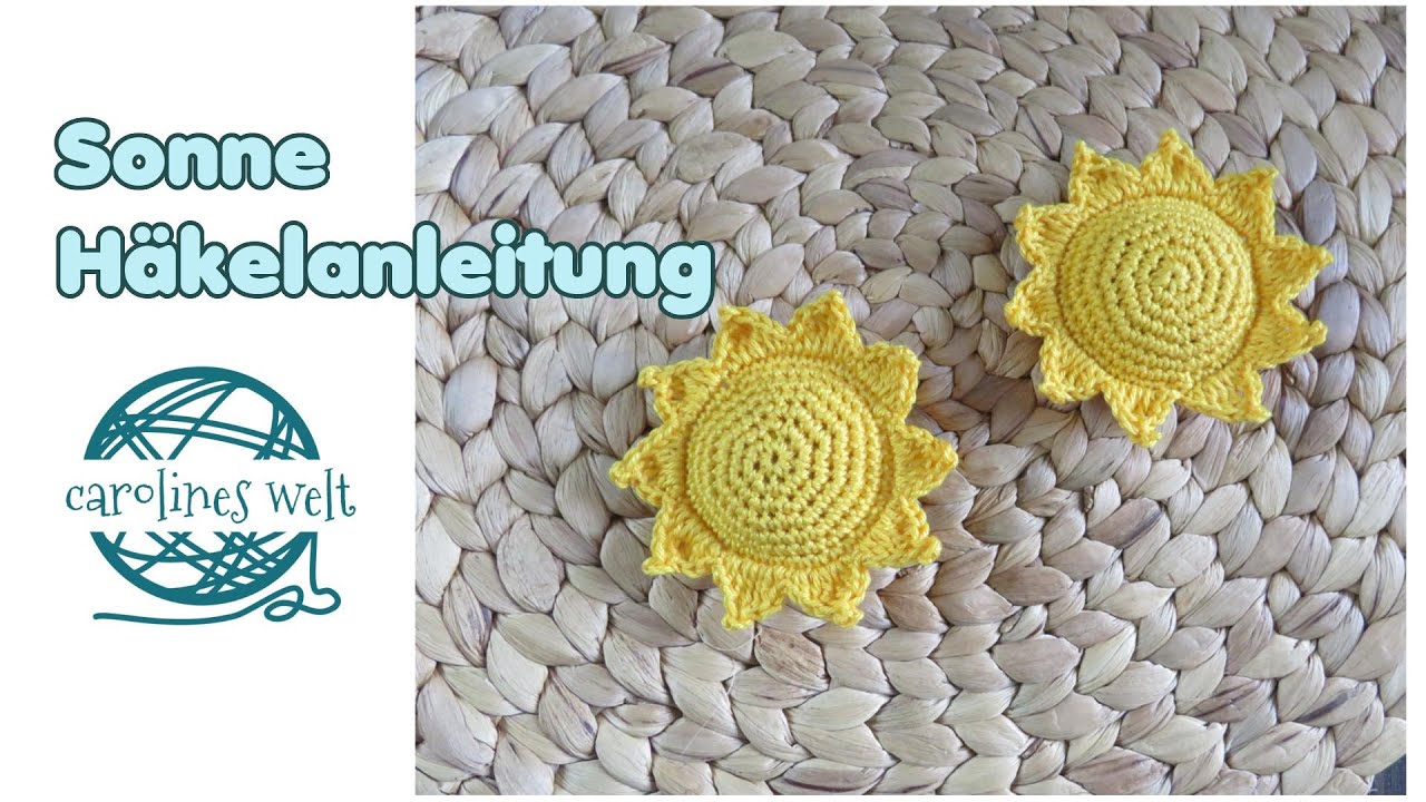 Sonne Häkelanleitung, für Mobile, Schlüsselanhänger, Deko