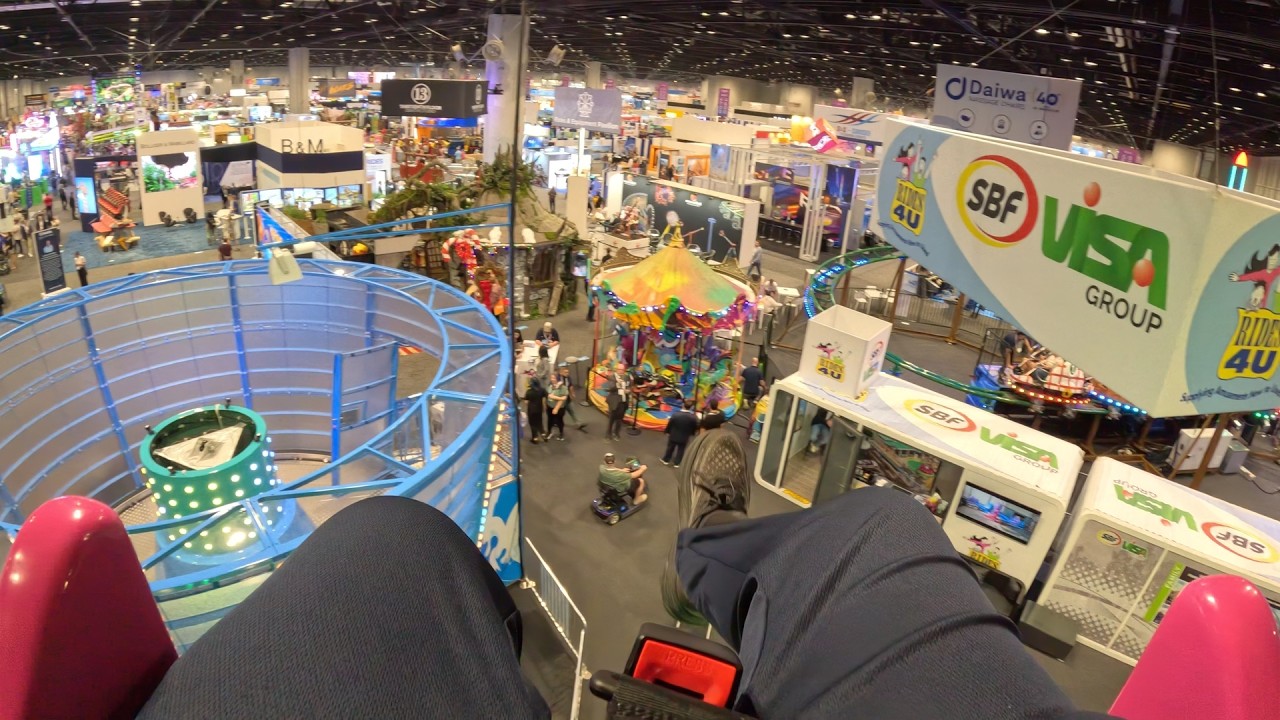 Mini Spinning Drop Tower Ride POV | IAAPA 2025